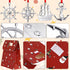 4 Pieces Silver Christmas Tree Ornament Nautical Navy Christmas Ornament Boat Helm and Anchor Christmas Decor with Red Rope and Christmas Bags