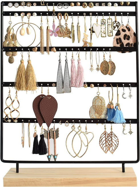 Suneed Earring Holder Organizer Jewelry Display Stands Earring Organizer Stand Jewelry Holder Organizer, Earring & Necklace Jewelry Towel Organizer Display Tree (5Layer-Black)