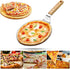 Metal Pizza Peel with Handle by ABIGAIL AND GREY - Stainless Steel Pizza Paddle and Pizza Spatula for Baking Homemade Pizza and Bread - Round 10" with Wood Handle
