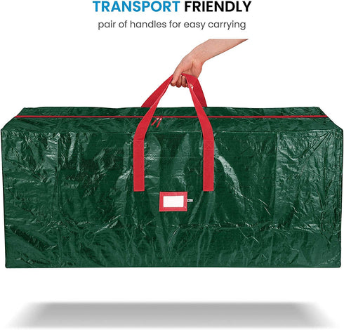 Artificial Christmas Tree Storage Bag - Fits Up to 7.5 Foot Holiday Xmas Disassembled Trees with Durable Reinforced Handles & Dual Zipper - Waterproof Material Protects from Dust, Moisture & Insects (Green)