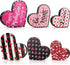 3 Pieces Valentine's Day Heart Wood Sign Reversible Heart Tray Decor Love Heart Shape Home Decor Double Side Printed Freestanding Table Decorations for Valentines Day Wedding Party (Lovely Style)