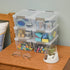 Citylife 1.3 QT 6 Pack Small Storage Bins Plastic Storage Container Stackable Box with Lids for Organizing, Clear White