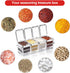 Acrylic Seasoning Box Set, 4 Piece Clear Seasoning Rack Spice Pots, Premium Quality Storage Container Condiment Jars for Spice Salt Sugar Cruet Kitchen Organization Containers with Cover and Spoon