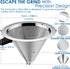 Small Size Pour Over Coffee filter Paperless Pour Over Coffee Dripper Manual Reusable Stainless Steel Coffee Filter, Single Drip Brew, Double Mesh Liner (1~2 Small Cups)