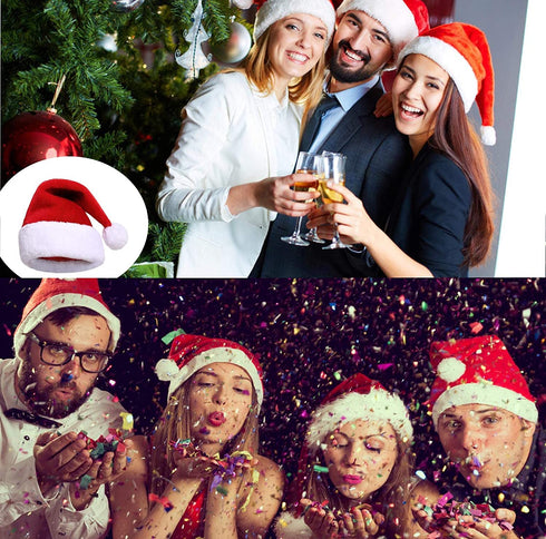 Christmas Hat Santa Hat Bulk Adults Santa Claus Hats Christmas Santa Party Hats for Women/Men/Teens