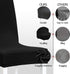 Obstal Black Stretch Spandex Dining Room Chair Covers Set of 4 Universal Removable Washable Chair Seat Slipcovers Protector for Kitchen, Ceremony, Wedding, Banquet, Hotel and Party