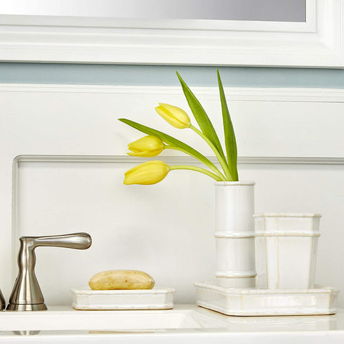 SKL Home Vern Yip Bamboo Lattice Vase, White
