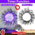 TURNMEON 20 Inch Prelit Halloween Wreath with Timer 30 LED for Front Door Halloween Decorations Purple Lights Battery Operated Glitter Scary Black Wreath Halloween Decoration Indoor Outdoor Home Party