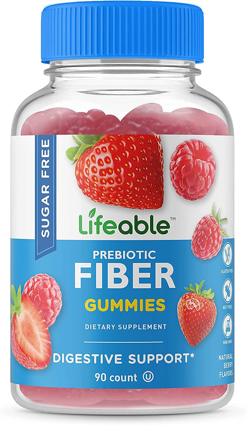 VitaWorks Sugar Free Prebiotics Fiber for Adults - 4g - Great Tasting Natural Flavored Gummy Supplement - Keto Friendly - Gluten Free, Vegetarian, GMO Free - for Gut and Digestive Health - 90 Gummies