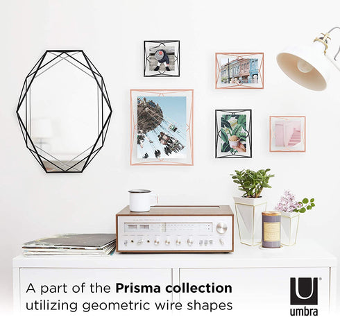 Umbra Prisma Picture Frame, 4 x 6 Photo Display for Desk or Wall, Copper