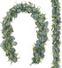 CEWOR 2 Pack 5.5ft Artificial Eucalyptus Garland Spring Garland Fake Greenery Hanging Plants Boxwood Vines for Wedding Home Party Wall Garden Decor