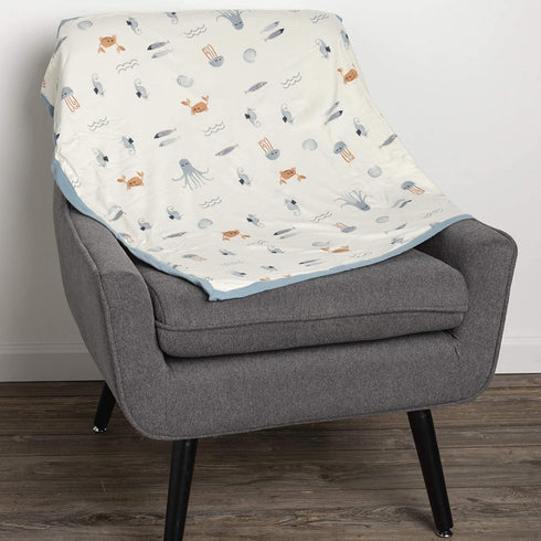 Primitives by Kathy Super Soft Baby Blanket, 29" x 35", Blue - Under The Sea