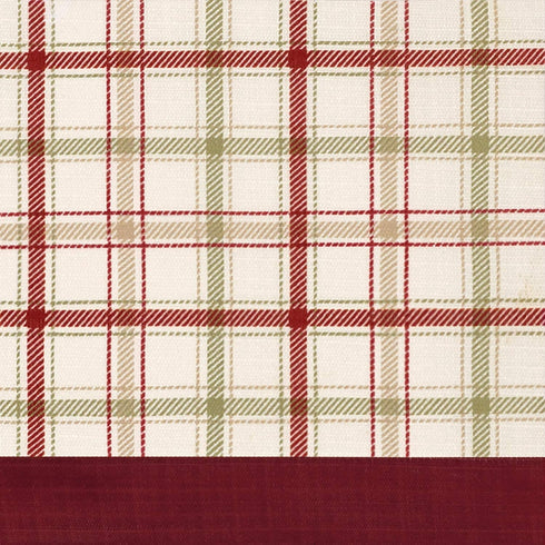 Achim Home Furnishings Tier Pair and Valance Set Tattersall Window Curtain, 58" x 24", Burgundy,TTTV24BU12