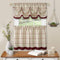 Achim Home Furnishings Tier Pair and Valance Set Tattersall Window Curtain, 58" x 24", Burgundy,TTTV24BU12