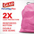 GLAD Protection Series ForceFlex Plus Drawstring Cherry Blossom Odor Shield, Pink, 13 Gallon, 90 Count