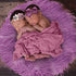 5 Pcs Newborn Photography Props Outfits- SPOKKI 35x67 Baby Long Ripple Wrap and Toddler Swaddle Blankets Photography Mat with Cute Headbands for Infant Boys Girls(0-12 Months) (Purple)