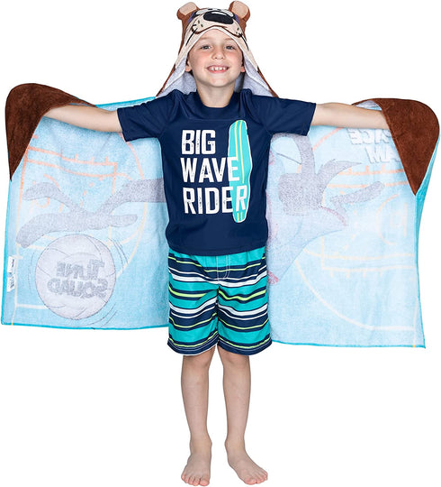 Franco Kids Bath and Beach Soft Cotton Terry Hooded Towel Wrap, 24 in x 50 in, Space Jam 2 A New Legacy