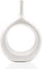 Samawi Modern Ceramic Vase for Decor Ceramic Vase Circle Donut Oval Vase Tall White Vase Hollow Vase Decorative vase for Table Kitchen Home