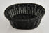 HOME-X Oval Plastic Woven Wicker Basket, Bread Baskets-Table Decor and Storage-Dark Gey-Set of 2 9.5"L x 8"W x 3.5"H