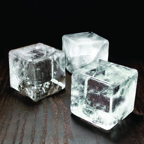 Tovolo Leak-Free, Slow-Melting Colossal 2.25-Inch Cube Ice Silicone Sealed Lid Anti-Tip, Set of 2 Stackable Molds for Whiskey, Spirits, Liquor, Cocktails, Soda & More, Black
