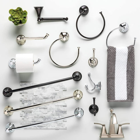 DELTA Cassidy Towel Hook, Robe Hook Polished Nickel Towel Holder for Bathroom, Bathroom Accessories, 79735-PN 3.88 x 2.50 x 3.88 Inches