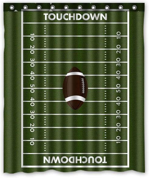 KXMDXA Custom American Football Field Pitch Shower Curtain Waterproof Polyester Bathroom 60 x 72 inch