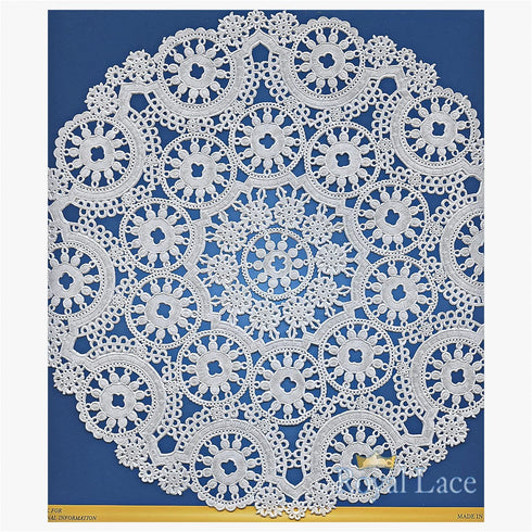 Royal Consumer Medallion Lace Round Paper Doilies, 8-Inch, Pack of 20 (B23004), White