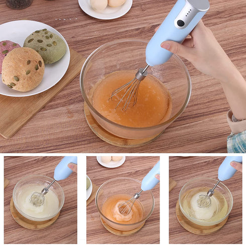 Egg Beater Whisk, Wireless Electric Multi-speed Control Rechargeable Batteries Balloon Whisk for Eggs, Milkshake Cream, Butter, Baby Food Fruits, Sauces and Soup for Kitchen,Camping,Party Gifts
