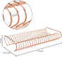 MyGift Rose Gold-Tone Metal Kitchen Dish Plate Storage Organizer and Drying Rack, Holds up to 21 Dinner, Salad, and Dessert Round Plates