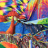 Trippy Tapestry Planet and Mountains Wall Tapestry Psychedelic Tapestry Mushrooms Cactus Wall Hanging Tapestry Mountian Tree Tapestries for Living Room Dorm Decor W78"—H59"