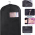 SLEEPING LAMB 60'' Trifold Garment Bags for Dress Storage Travel Dress Bag Gusseted Hanging Clothes Cover for Long Gowns, Coats, 2 Packs, Black