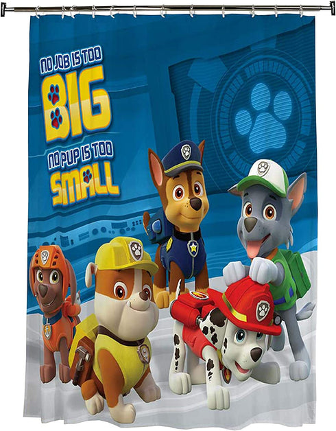Franco HN4588 Kids Bathroom Decorative Fabric Shower Curtain, 72" x 72?, Paw Patrol