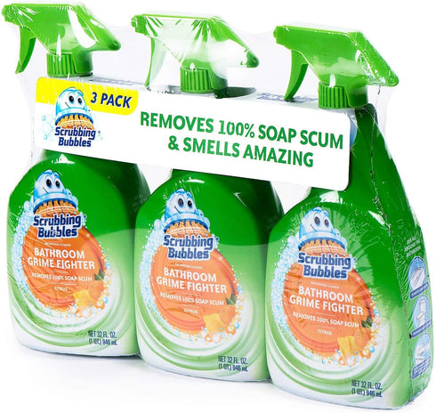 Scrubbing Bubbles Bathroom Grime Fighter Spray, Citrus, 32 Ounces Set of 3