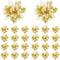 24 Pieces Christmas Glitter Poinsettia Flowers 5.5 Inch Artificial Christmas Flowers Xmas Artificial Glitter Flowers for Christmas Tree Ornament Party Decorations Wreath Garlands (Gold)