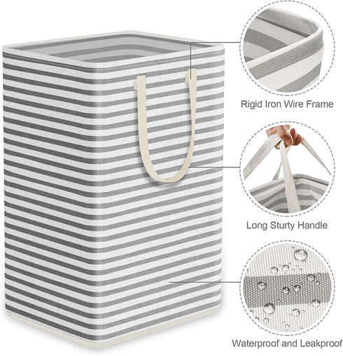 2 Pack Large Laundry Hamper Covanm 75L Collapsible Laundry Basket with Carry Handles for Clothes, Toys