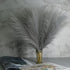 6PCS Grey Artificial Pampas Grass 14'' Faux Pampas Grass Fluffy Pampas Grass Plants Pompass Grass Branches for Home Party Office Garden Wedding Decor