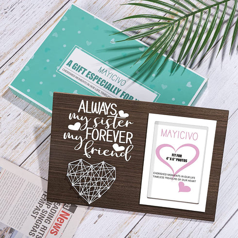 Best Sisters Gifts from Sister Picture Frame Mothers Day Gifts for Sister from Sister, Friend Gifts for Women Birthday Gifts for Sister in Law Soul Sister-Always My Sister Forever My Friend-4x6 Photo