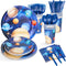 Decorlife Space Themed Party Supplies Serves 16, Space Plates and Napkins Sets, Cups, Knives, Forks, Spoons Included, Total 112pcs