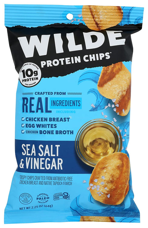 WILDE BRANDS Sea Salt Vinegar Chicken Chips, 2.25 OZ