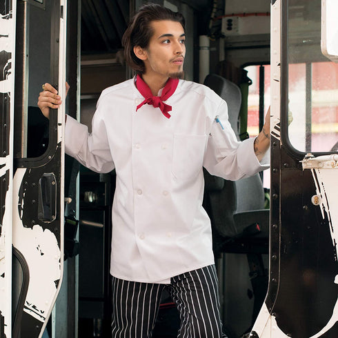 Uncommon Threads Unisex 7/8 Sleeve Chef Coat Cook Jacket with 8 Buttons