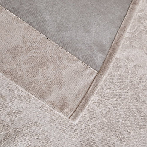 WARM HOME DESIGNS 1 Pair (2 Panels) of Cream Ivory Insulated Thermal Blackout Curtains with Embossed Textured Damask Flower Pattern. Each Short Length Window Panel Is 38" X 63" in Size. EV Ivory 38x63