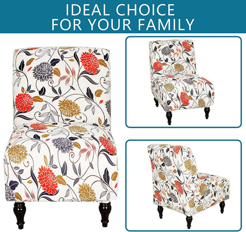 Liykimt Armless Accent Chair Cover Slipcover?Slipper Chair Stretch Spandex Removable for Armless Chair Furniture Protector Covers for Living Dining Room Hotel (Orange, 1)