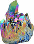 mookaitedecor Titanium Coated Natural Rock Crystal Cluster Geode Stone Specimen, Rainbow