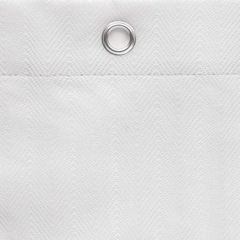 Zenna Home Herringbone Ultimate Waterproof Fabric Shower Curtain or Liner, 70" x 72" White
