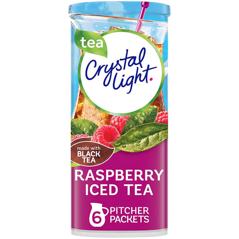 Crystal Light Sugar-Free Raspberry Iced Tea Naturally Flavored Powdered Drink Mix 72 Count Pitcher Packets