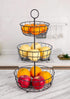 HANZE 3-Tier Wire Fruit Basket Bowl, Detachable Vegetable Bread Countertop Display Storage Stand Rack for Kitchen Bathroom Hanging Organize, Brown