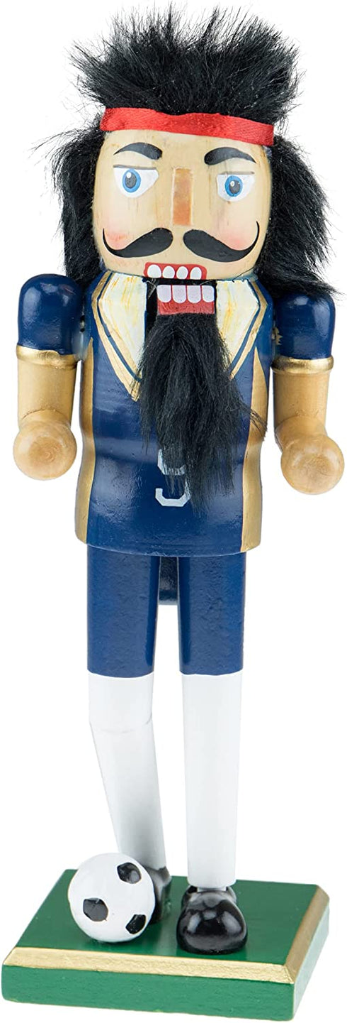 Clever Creations Soccer Player 10 Inch Traditional Wooden Nutcracker, Festive Christmas D©cor for Shelves and Tables