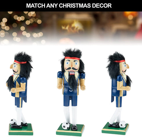 Clever Creations Soccer Player 10 Inch Traditional Wooden Nutcracker, Festive Christmas D©cor for Shelves and Tables