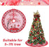 fzbali Happy Valentine™s Day 48? Large Gnome Couple Love Christmas Tree Skirt Lace-up Red Truck Hearts, Pink Buffalo Plaid Check Rustic Home Decorations Holiday Party Farmhouse Decor