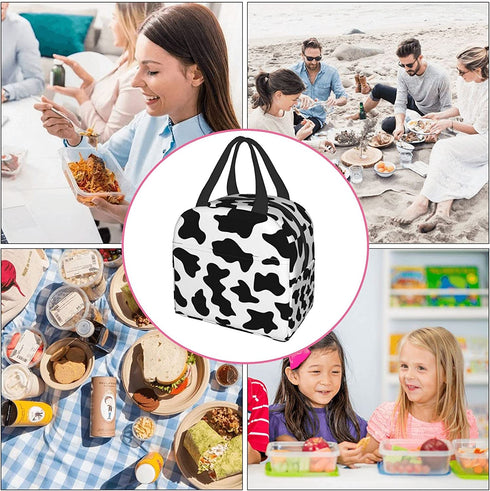 Cool Cow Lunch Box Insulated Lunch Boxes Waterproof Lunch Bag Reusable Lunch Tote With Front Pocket For School Office Picnic
